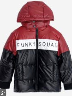 Funky Μπουφάν Καινούργιο Με Γούνα Για Αγόρι Νο5 Μαύρο Κόκκινο