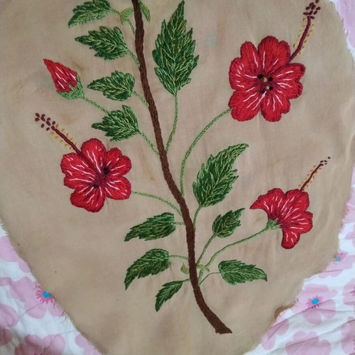 Old embroidery for frame or tablecloth used, 62×42 cm