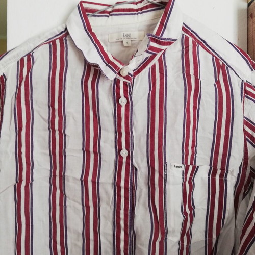 Lee striped cotton shirt small, like new, white and red