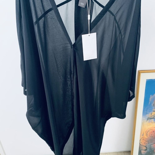 ICHI Black Transparent Shirt One Size New