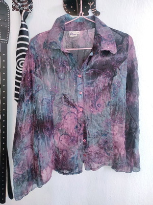 Vintage Etam Whimsigoth Fairy Shirt size S 36 with sequins and glitter