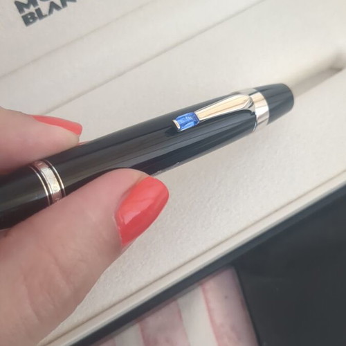 Mont Blanc pen with blue precious stone