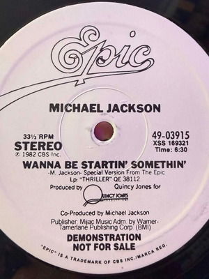 Michael Jackson Wanna Be Startin' Somethin' 12" maxi new, electronic