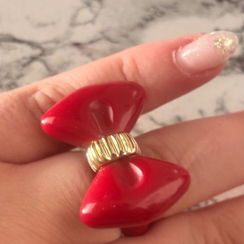 Bow ring Accesorize like new, red and pink