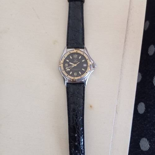 Venus Sub Professional PH 200M men's diving watch, black leather strap