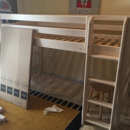 Flexa children's bed 1.2 with ladder, mattress, desk and ergonomic chair