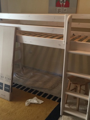 Flexa children's bed 1.2 with ladder, mattress, desk and ergonomic chair
