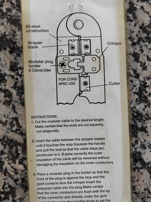 Telephone press for 6p phone plug, cutter and stripper, new
