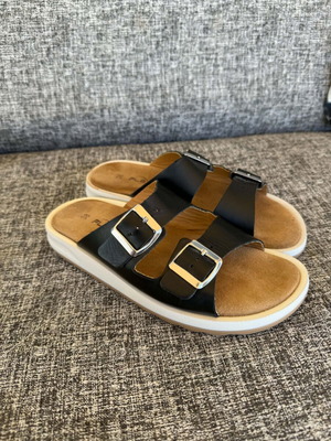 Flex Leather Women's Sandals size 38 like new, black and beige
