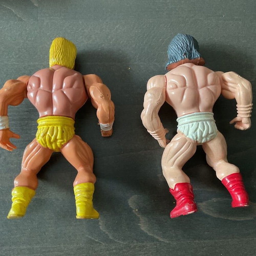 Vintage Hulk Hogan Clone WWF Figures used, Galaxy Warrior set of 2