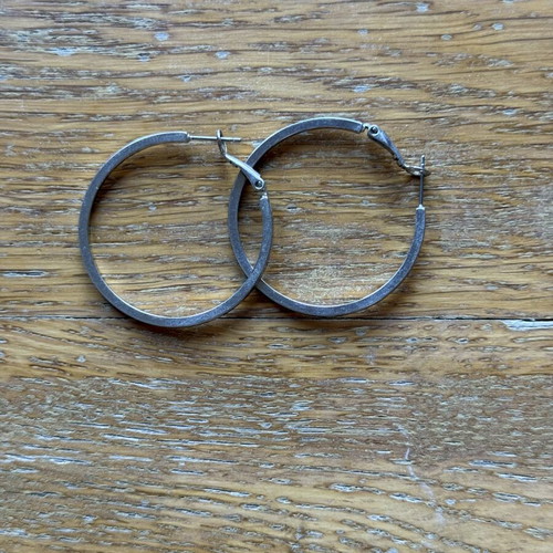 Hoop earrings used, stainless steel, silver color