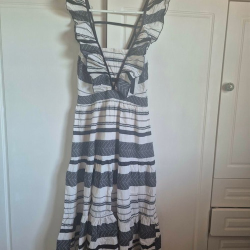 A.L.E. maxi dress beige-black cotton size L like new