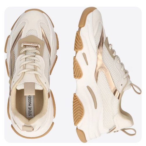 Steve Madden sneakers size 38 like new, white and beige