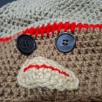 Handmade children's monkey hat like new, brown