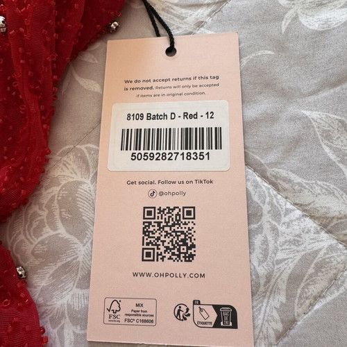 Oh Polly Embellished Halter Neck Ruffle Maxi Dress red, new, size 12