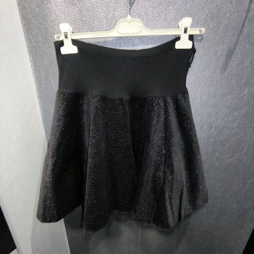 Vintage black velvet skirt like new with silver thread and tulle