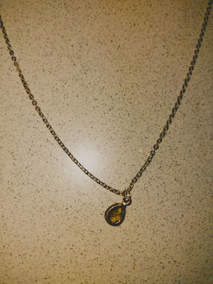 Ozze stainless steel teardrop necklace used with crystal