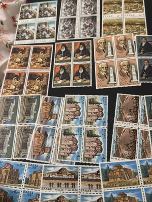 Two Pages of Unused Greek Stamps