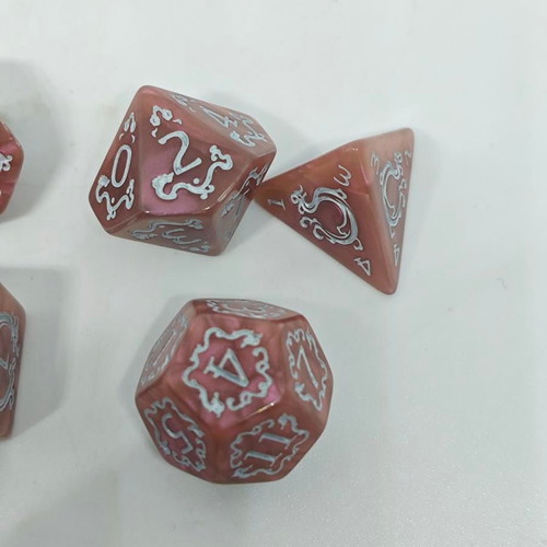 Dragon’s Breath RPG dice set like new with pearly finish