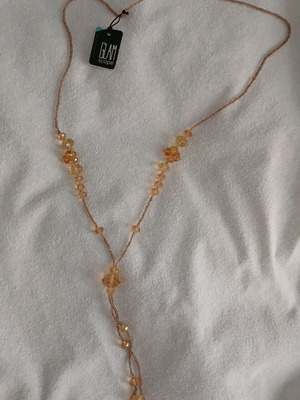 Glam Scope necklace lariat style with honey crystals new