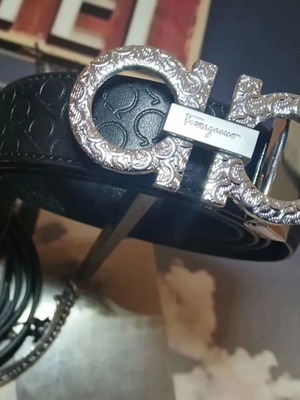 Ferragamo leather belt new, gray, size 80