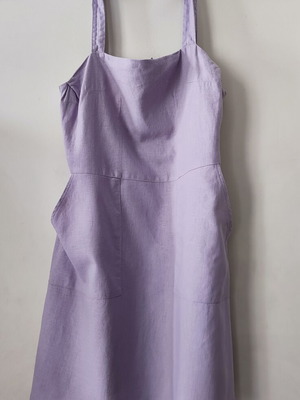 Linen dress size M like new, purple, length 85-90 cm