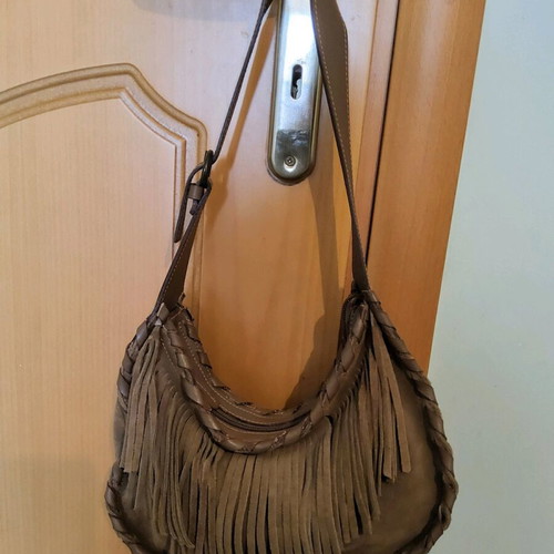 Rocco Barocco crossbody bag used, brown suede