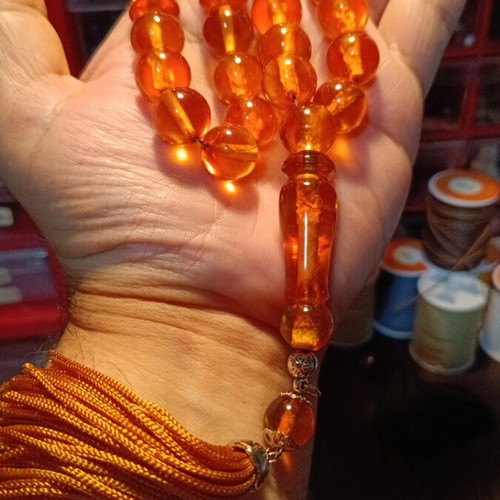 Amber Worry Beads Baltic Handmade with Silk Tassel