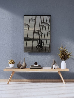 Umbrellas framed print new, Thessaloniki theme