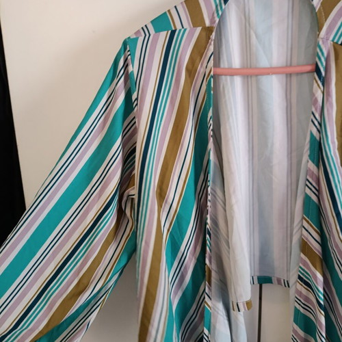 Feel Cute Cropped Wrap Striped Blouse size M like new, multicolor