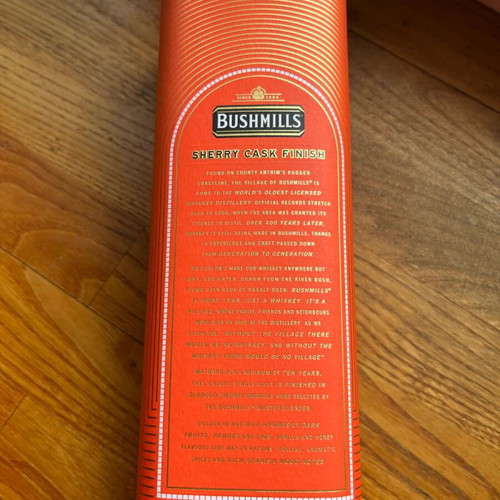Bushmills empty packaging 1lt like new