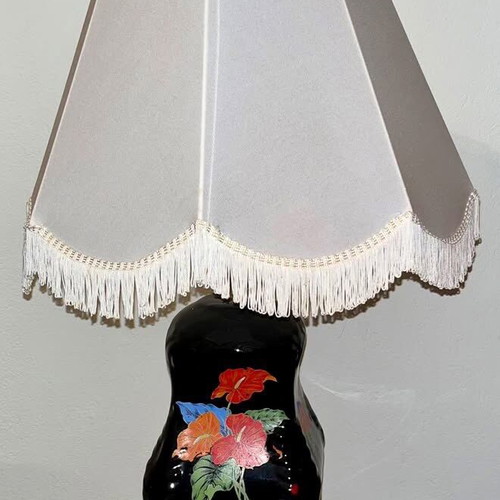 Vintage table lamp with fringe