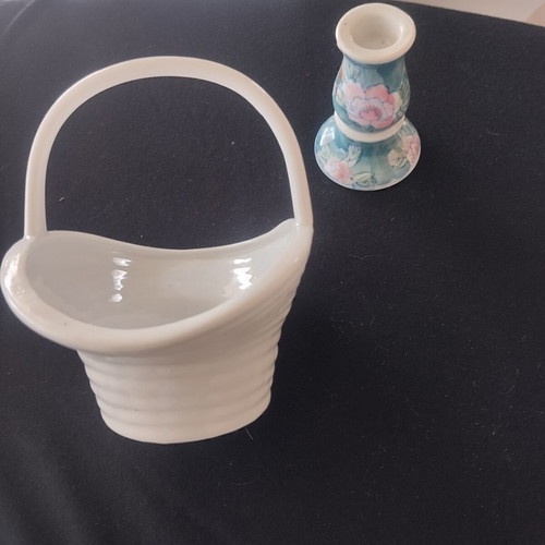 Decorative basket and candle holder vintage pieces like new