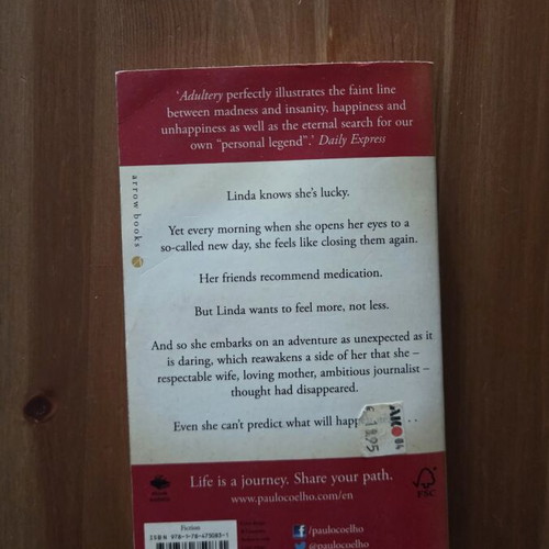 Paulo Coelho Adultery book, Arrow Books