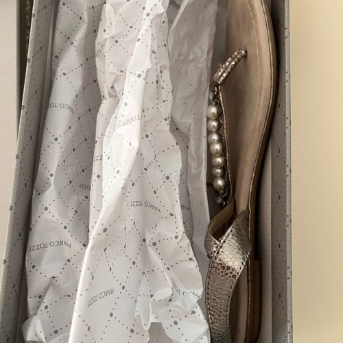 Marco Tozzi sandals new with pearls, leather, size 39