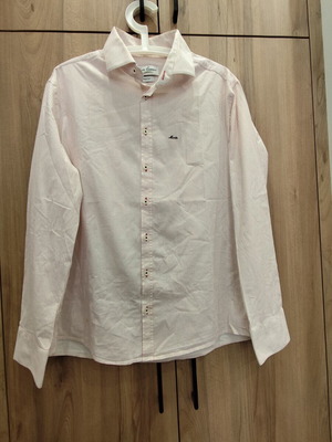 Monte Camicie slim fit бяла риза с червени точки XL като нова