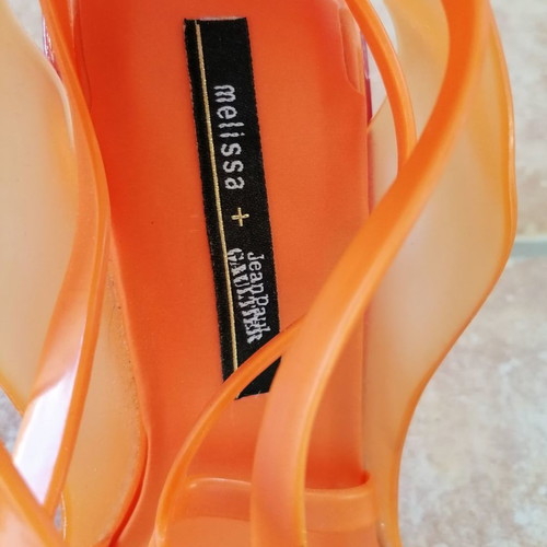 Melissa x Jean Paul Gaultier orange stiletto sandals new