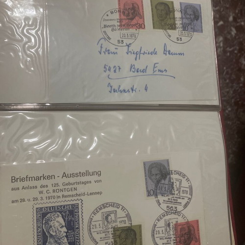 German first day stamp album used, decades '60, '70, '80