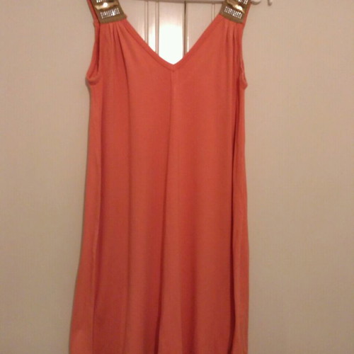 Blouse dress tirante with belt used, orange, one size