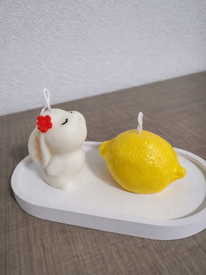 Soy wax candle set with lemon scent new