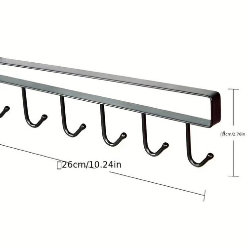 Hanging Rack with 6 Hooks for Kitchen Shelf, New, Iron