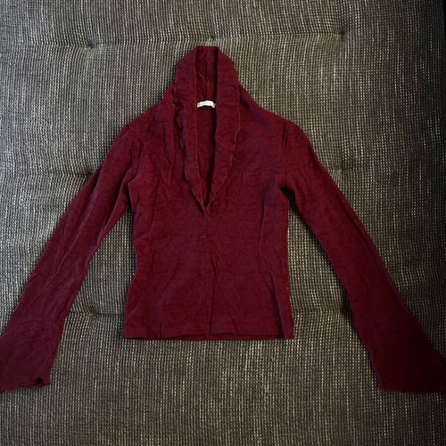 Thesis vintage blouse with oversized collar, like new, burgundy