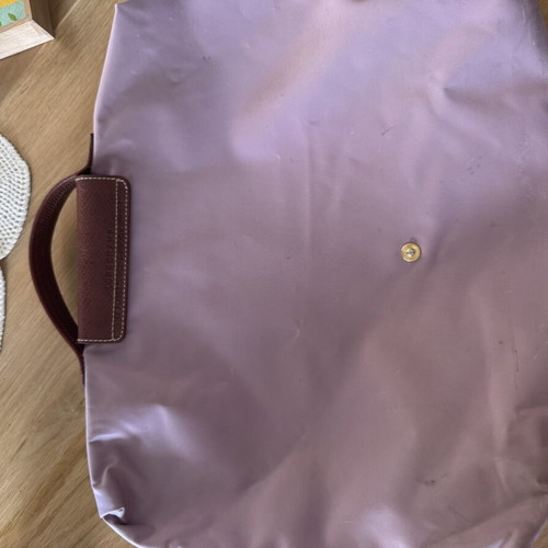 Longchamp Le Pliage laptop bag used, rotten apple color