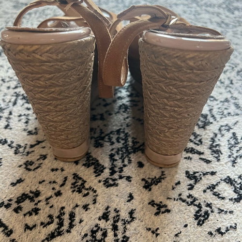 Creazioni women's platform sandals size 37 used, brown, back tie