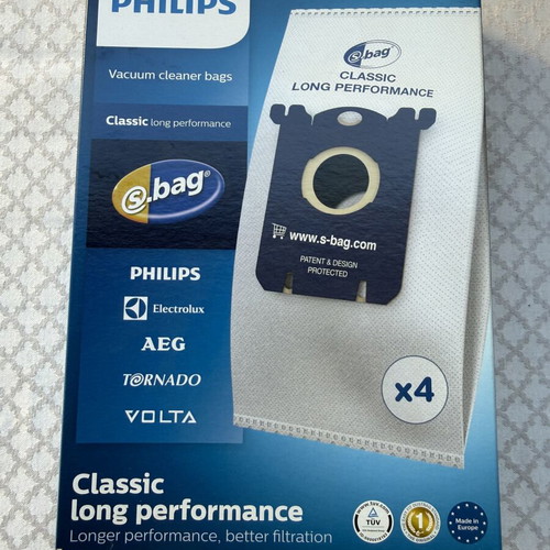 Philips s-bag Classic Long Performance vacuum cleaner bags, pack of 8