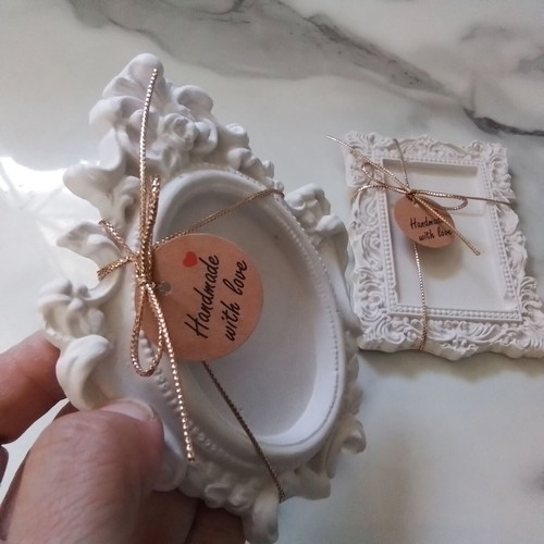 Mixed vintage baroque gift frames, pack of 50, plaster with gold cord