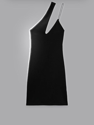 Γυναικείο φόρεμα Zara ασύμμετρο Small αφόρετο, μαύρο
