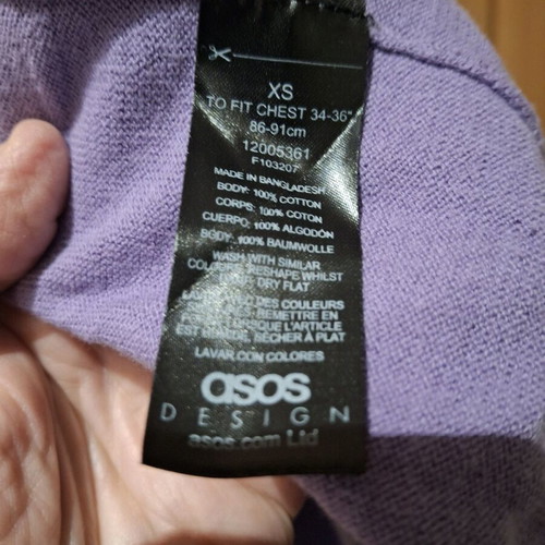 ASOS thin cotton purple sweater like new, size XS