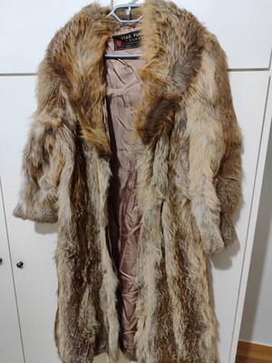 Vintage fur used, brown and beige