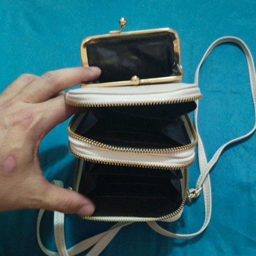 Women's crossbody bag used, beige, lightly used